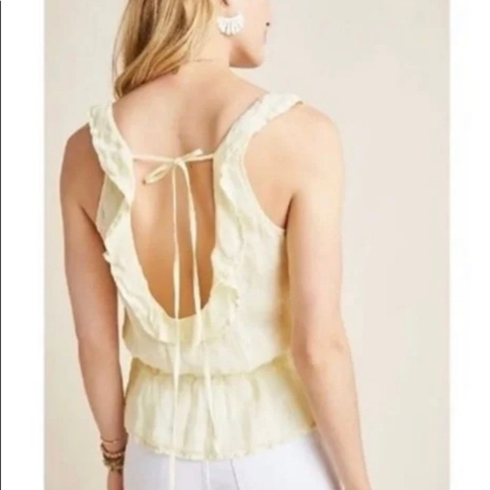 Anthropologie Cloth & Stone linen peplum tank NWT